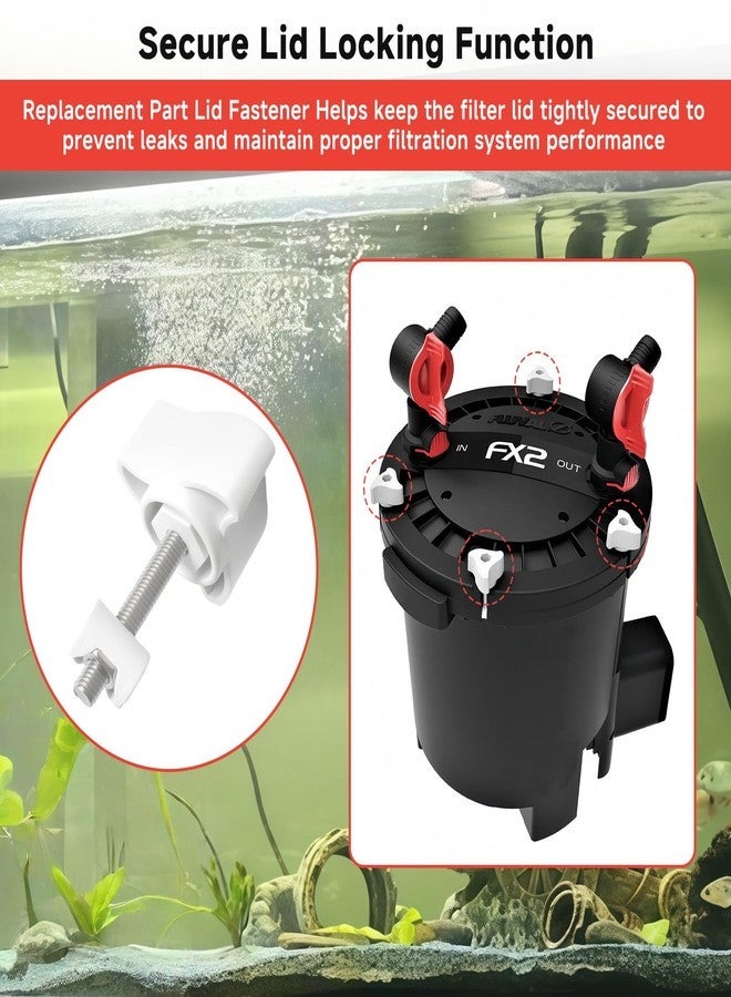 SRIAOO (6-Pack for Replacement Part Lid Fastener Compatible with Fluval FX2 FX4 FX5 FX6 External Canister Filters Locking Clamps for Filter Lid Attachment - Image 5